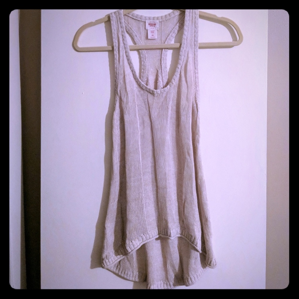 Cute cream colored high-low tank top